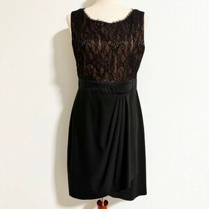 Suzi Chin Lace Wrap Front Midi Dress